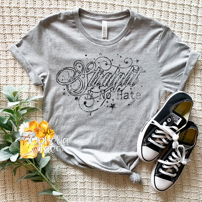 Single Color Straight No Hate T-Shirt
