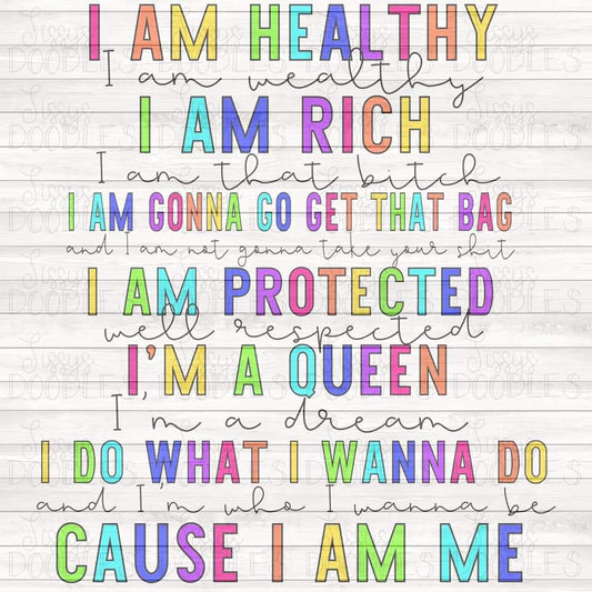 Daily Affirmations Rainbow - Sublimation Transfer